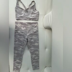 Athleta Camo Elation Set Leggings Size S Petite and Bra Size S